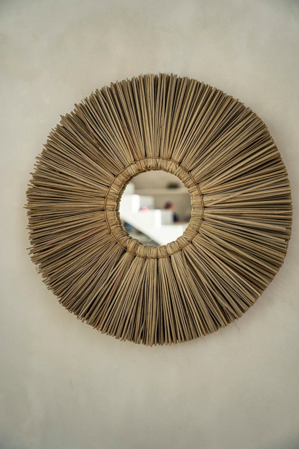 Le miroir Alang Alang - Naturel - S 35x35cm