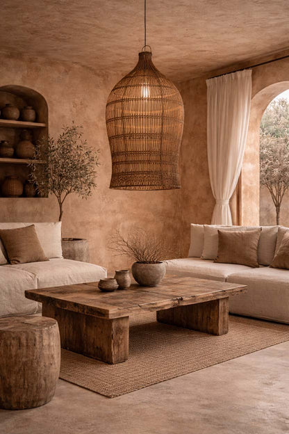 La suspension Woven Bell Noyer foncé XL Bazar Bizar