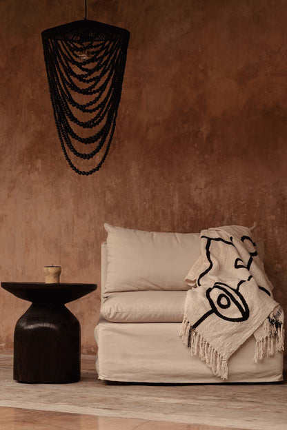 Le couvre-lit Evil Eye - Noir naturel Bazar Bizar