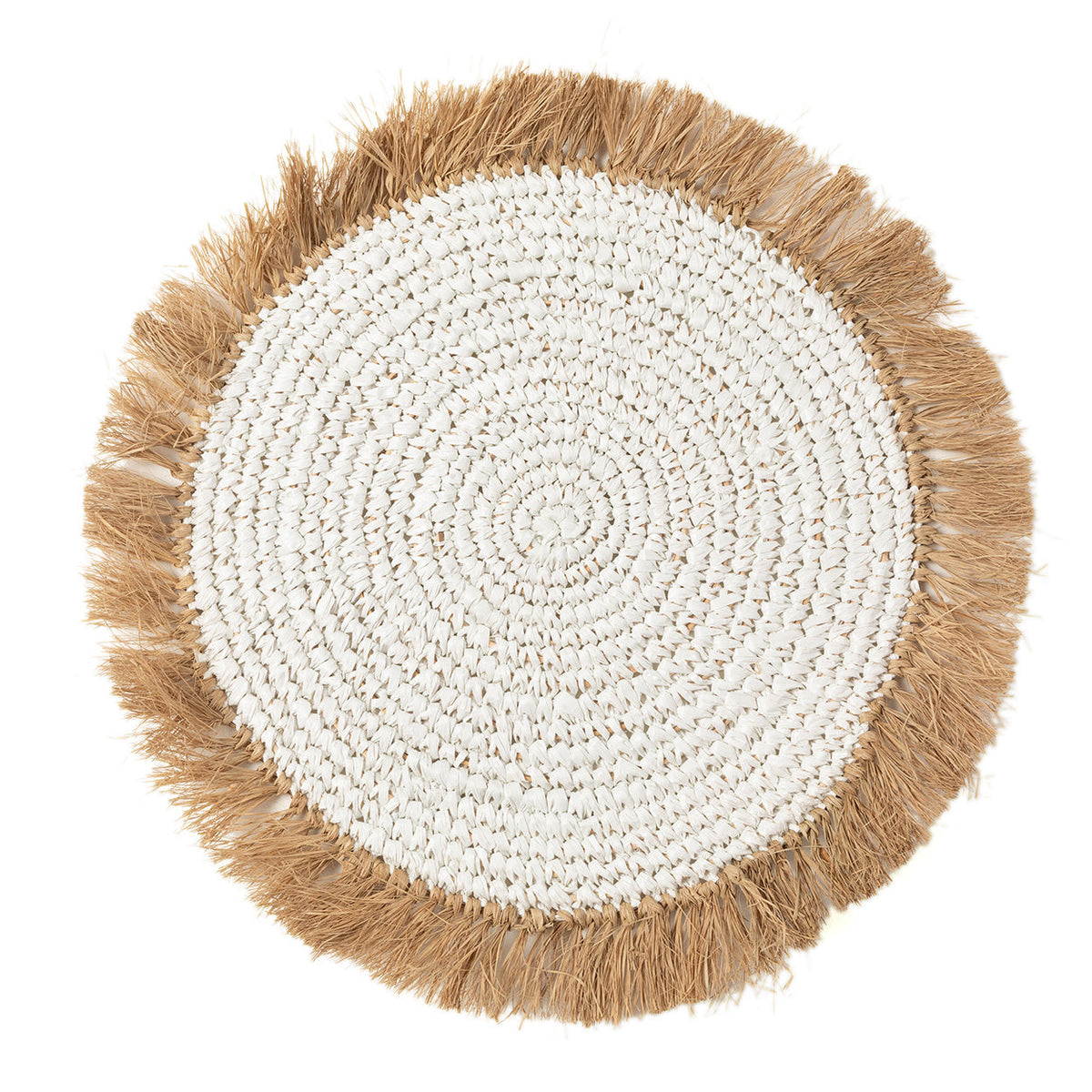Set de table Water Hyacinth Raffia Blanc Naturel Bazar Bizar