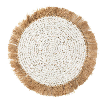 Set de table Water Hyacinth Raffia Blanc Naturel Bazar Bizar