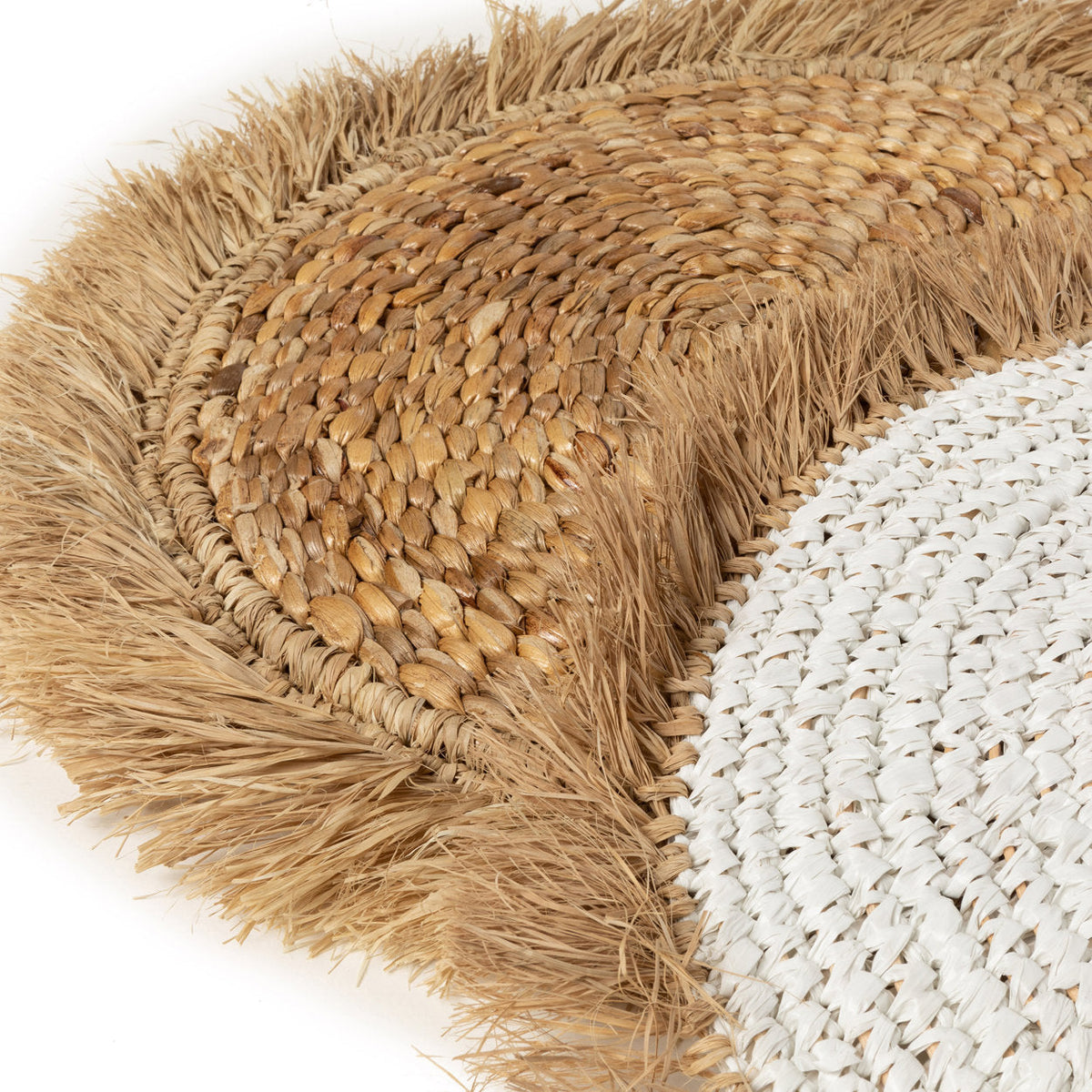 Set de table Water Hyacinth Raffia Blanc Naturel Bazar Bizar