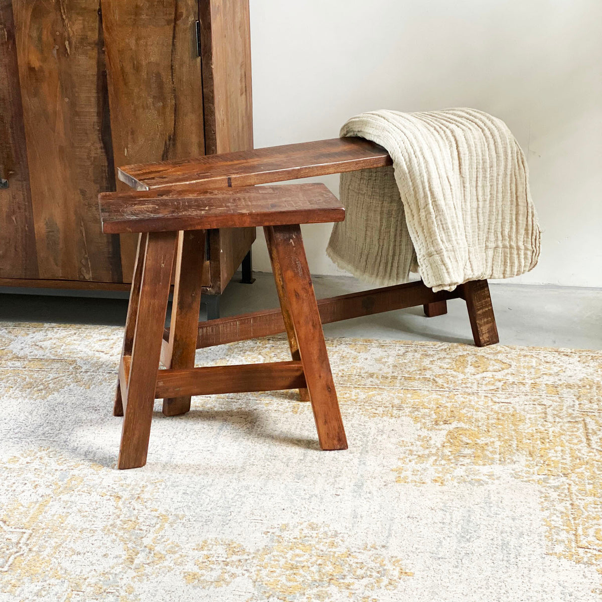 Banc en bois Factory Bois recyclé Marron Matière première brute