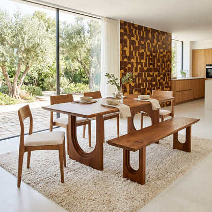 Banc de salle à manger Bullnose Chanfreiné Bois de manguier 200cm Matières premières