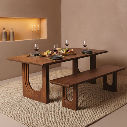 Canapé de salle à manger Bullnose Chamfered Bois de manguier 240cm Matières premières
