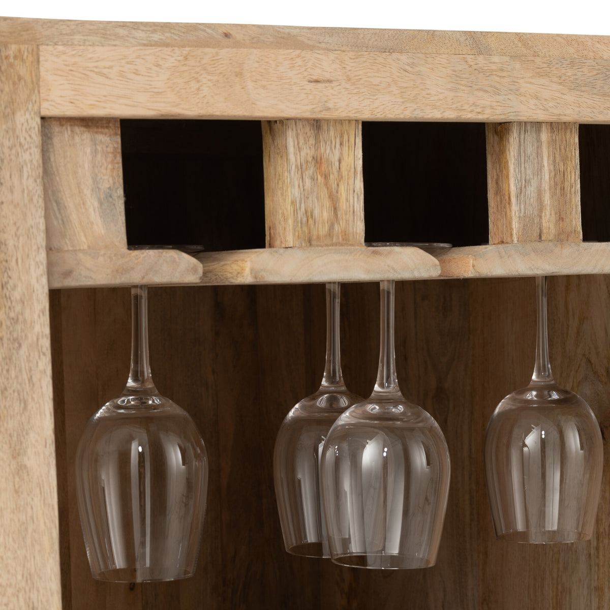 Meuble de bar Lounge en bois de manguier naturel J-Line