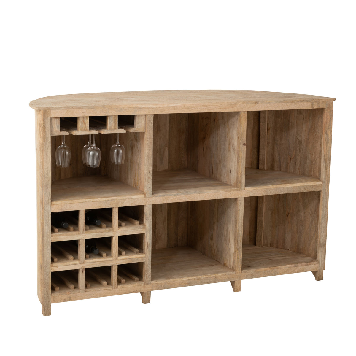 Meuble de bar Lounge en bois de manguier naturel J-Line