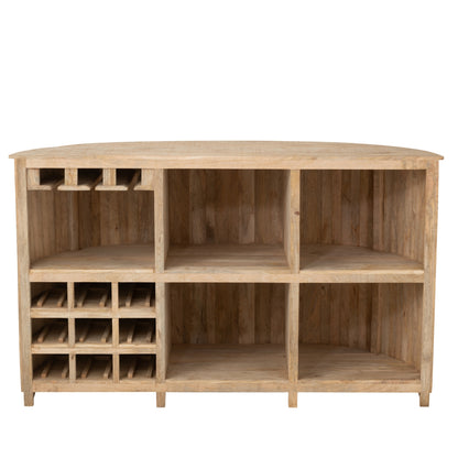 Meuble de bar Lounge en bois de manguier naturel J-Line