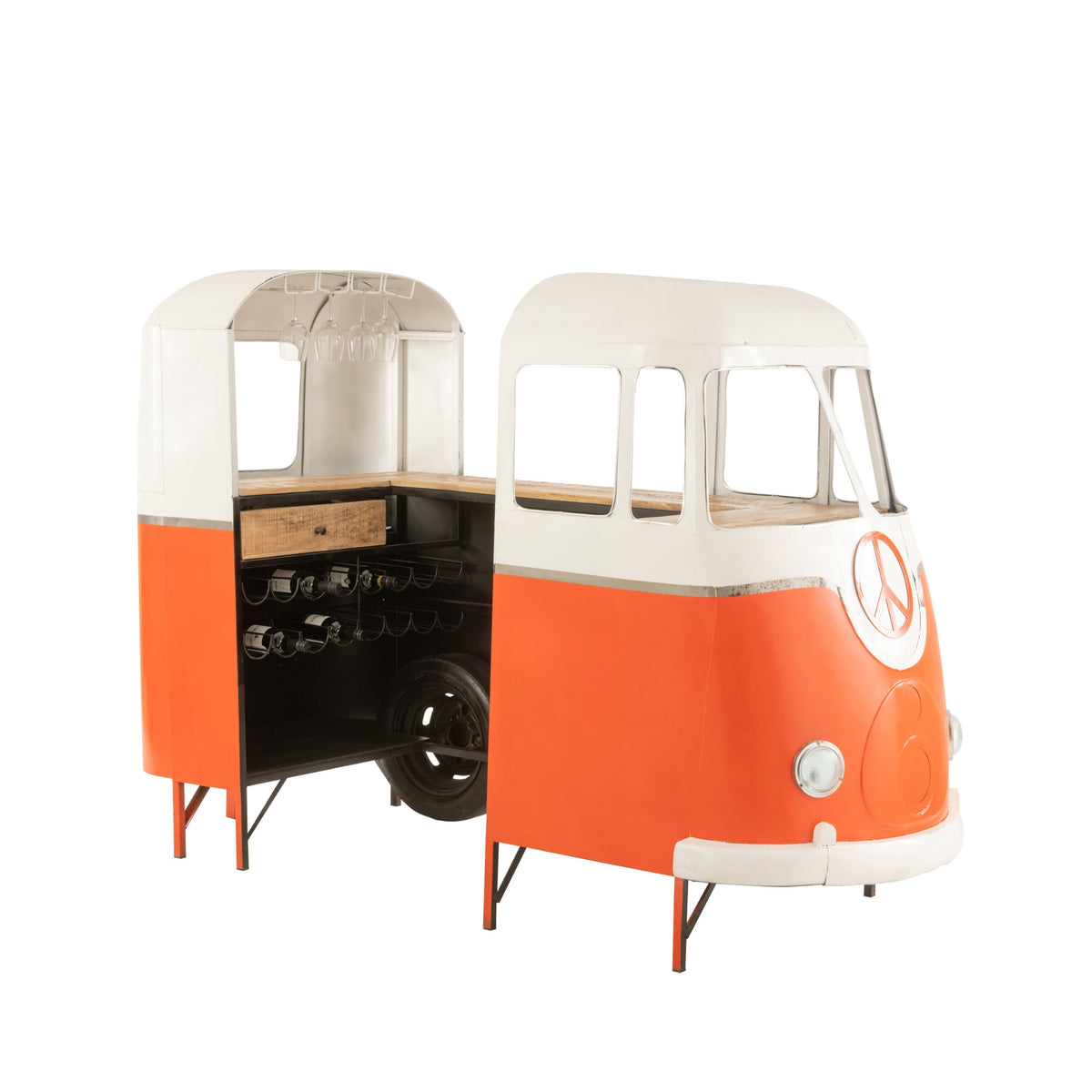 Meuble de bar Rétro Bus Orange J-Line