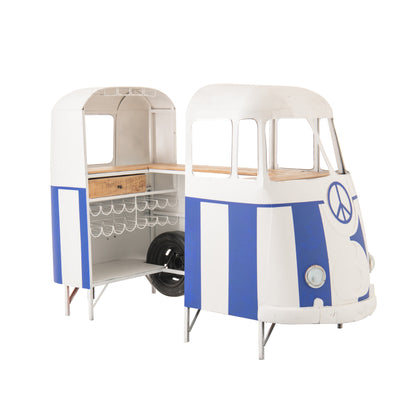 Meuble de bar Rétro Camper Bleu/Blanc J-Line