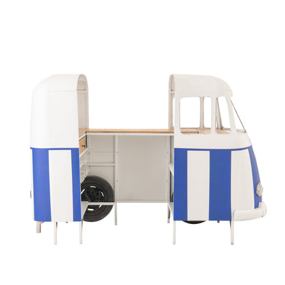 Meuble de bar Rétro Camper Bleu/Blanc J-Line
