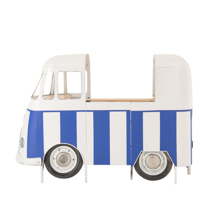 Meuble de bar Rétro Camper Bleu/Blanc J-Line
