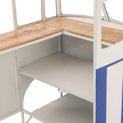 Meuble de bar Rétro Camper Bleu/Blanc J-Line