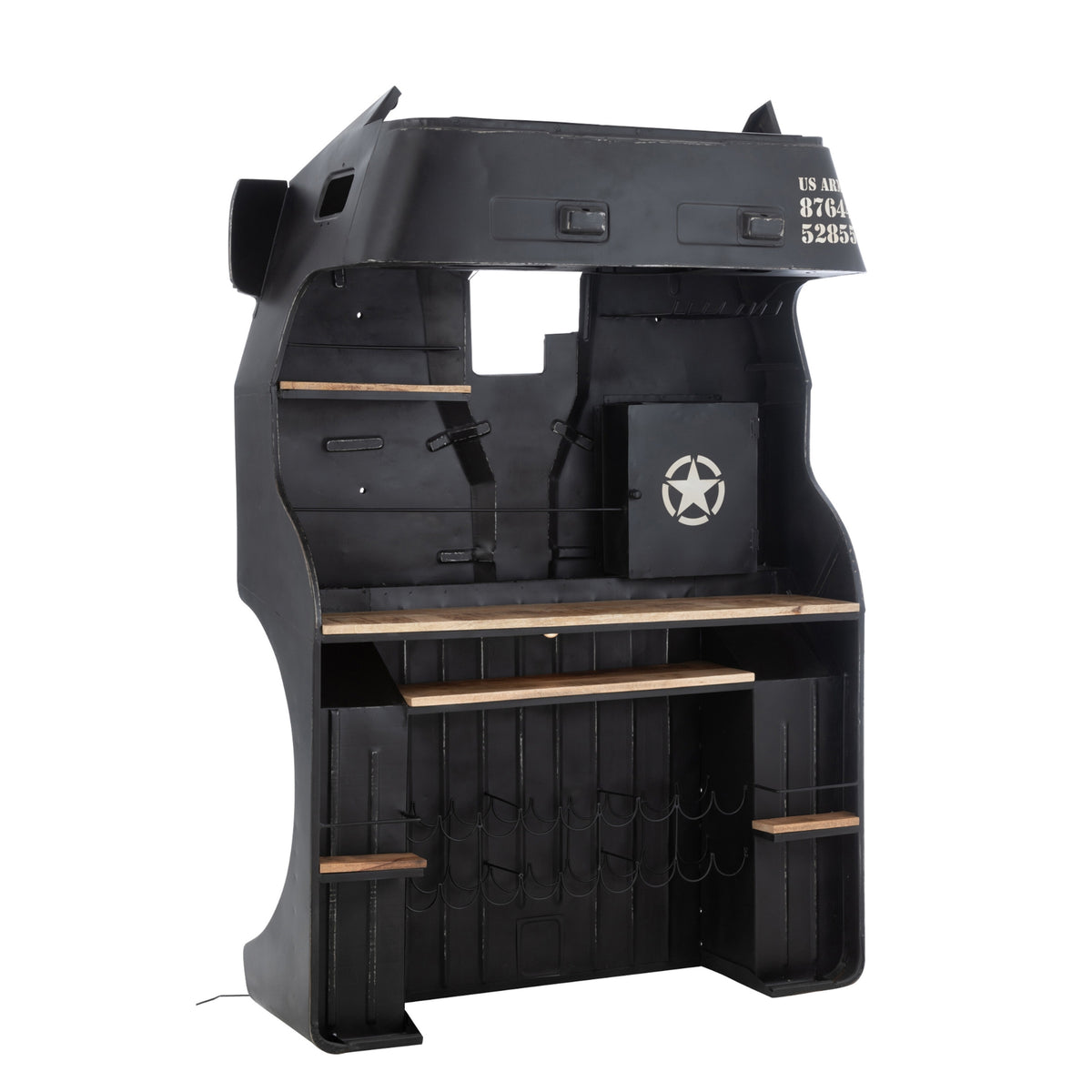 Meuble de bar Camion Fer/Bois de manguier Noir J-Line