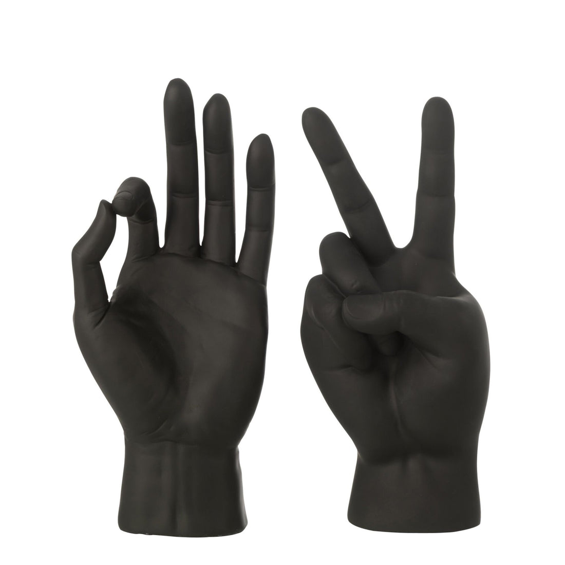 Figurine Langue des signes Polyrésine Noire Assortiment De 2 J-Line