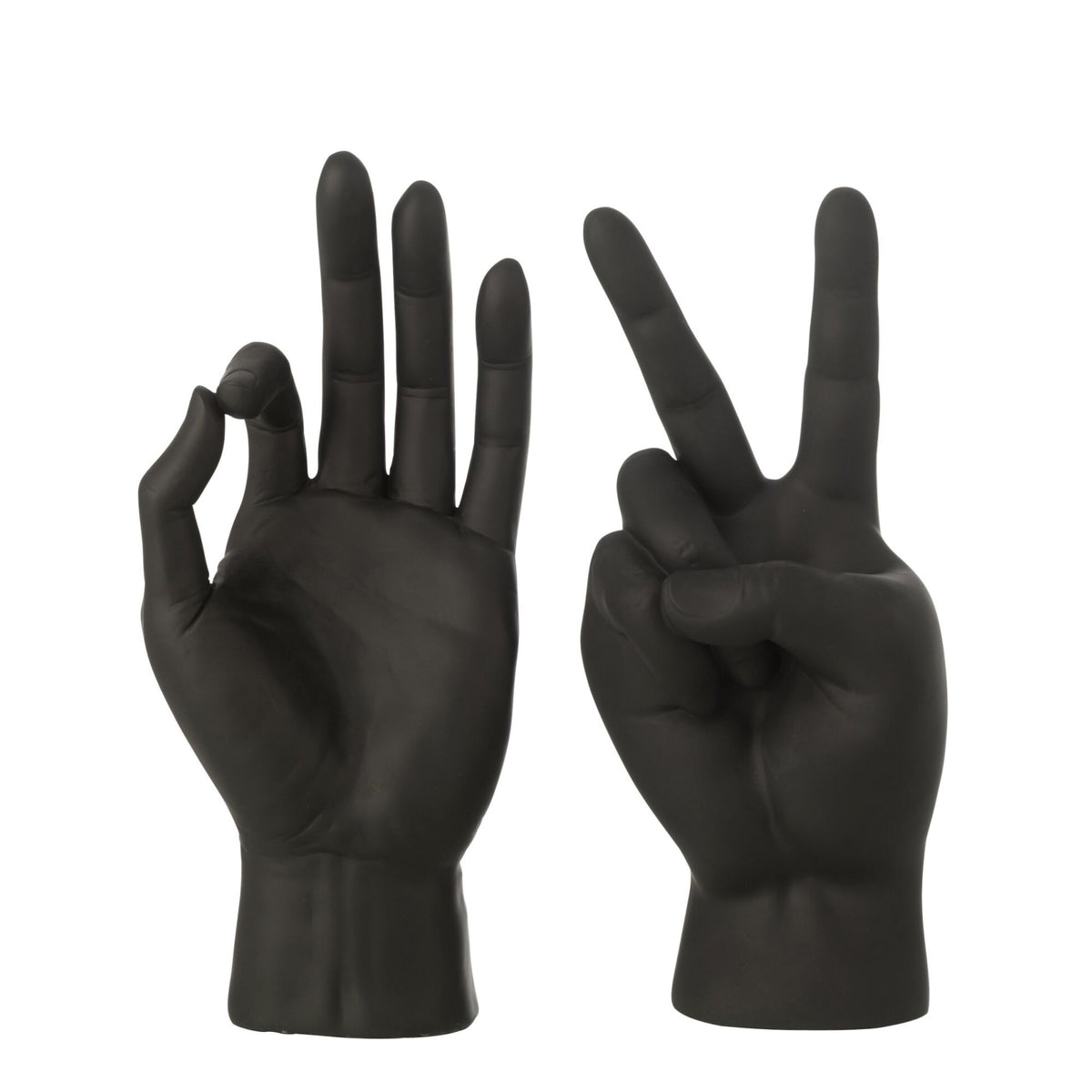 Figurine Langue des signes Polyrésine Noire Assortiment De 2 J-Line
