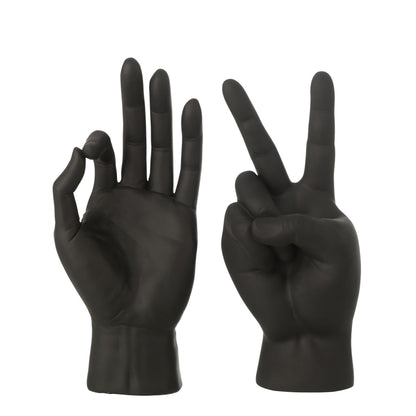 Figurine Langue des signes Polyrésine Noire Assortiment De 2 J-Line
