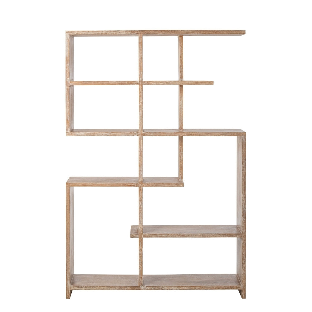 Bibliothèque en bois de manguier blanc cassé J-Line