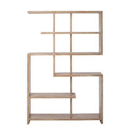 Bibliothèque en bois de manguier blanc cassé J-Line