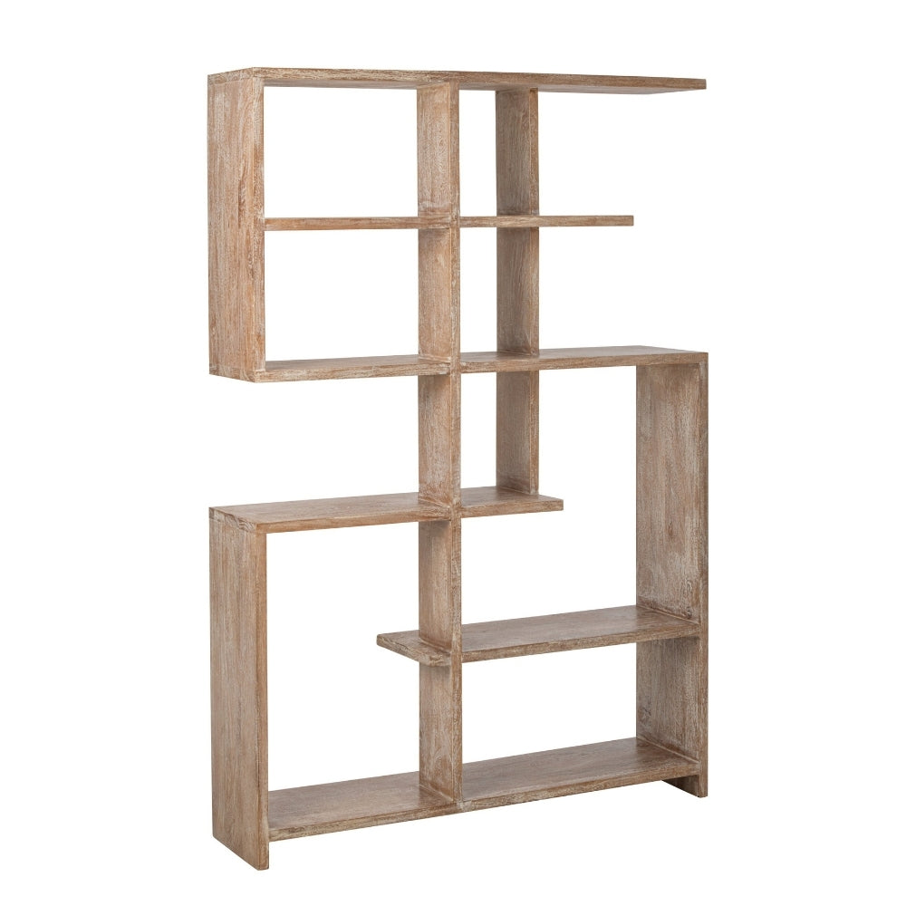 Bibliothèque en bois de manguier blanc cassé J-Line