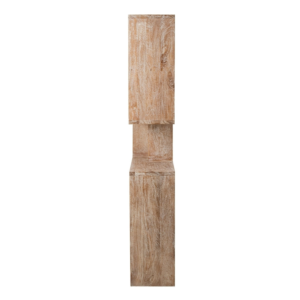 Bibliothèque en bois de manguier blanc cassé J-Line