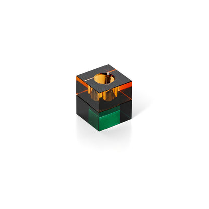 Le bougeoir Gem Blocks vert ambre Bazar Bizar
