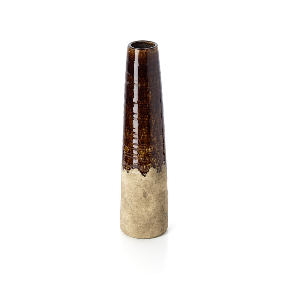 Le Vase conique Amber Brun béton Large Bazar Bizar