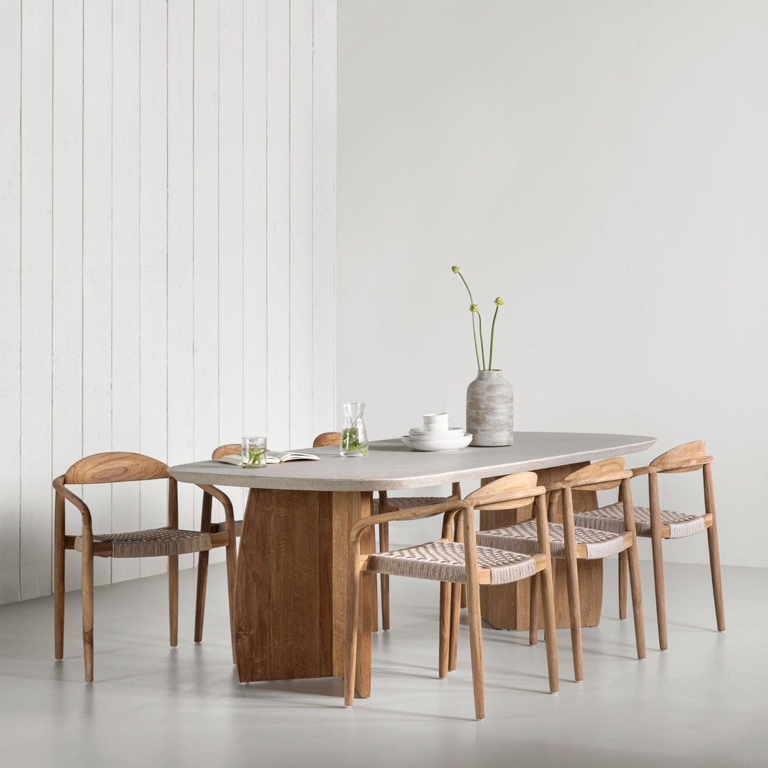 DTP Home Nova Table à manger Travertin 250cm