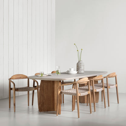DTP Home Nova Table à manger Travertin 250cm