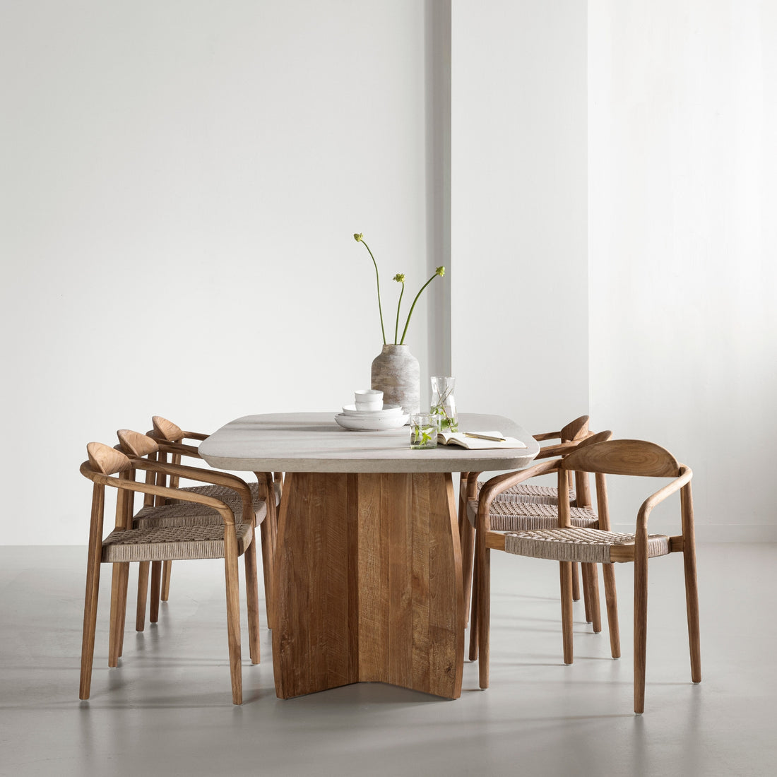 DTP Home Table à manger Nova Travertin 220cm