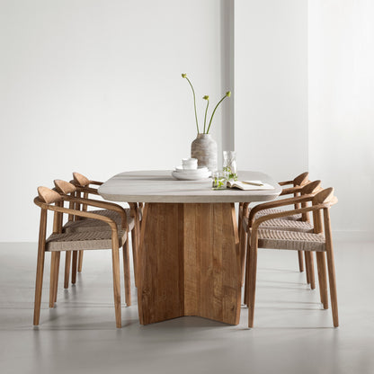DTP Home Nova Table à manger Travertin 250cm