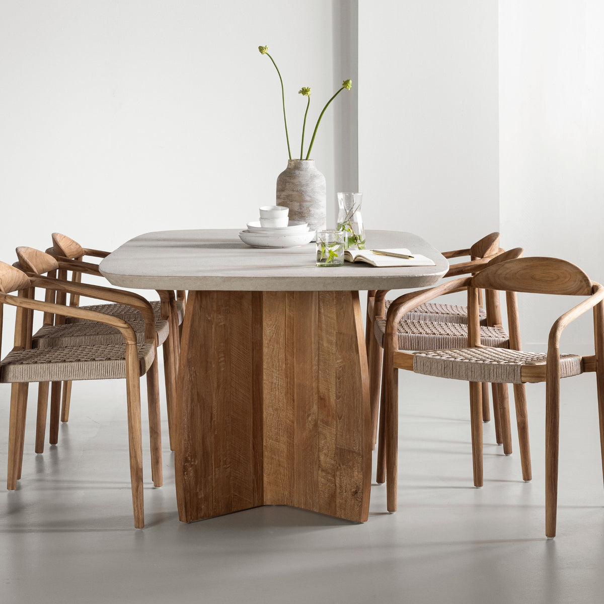 DTP Home Nova Table à manger Travertin 250cm