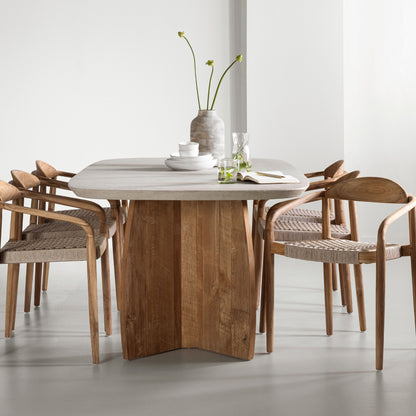 DTP Home Nova Table à manger Travertin 250cm