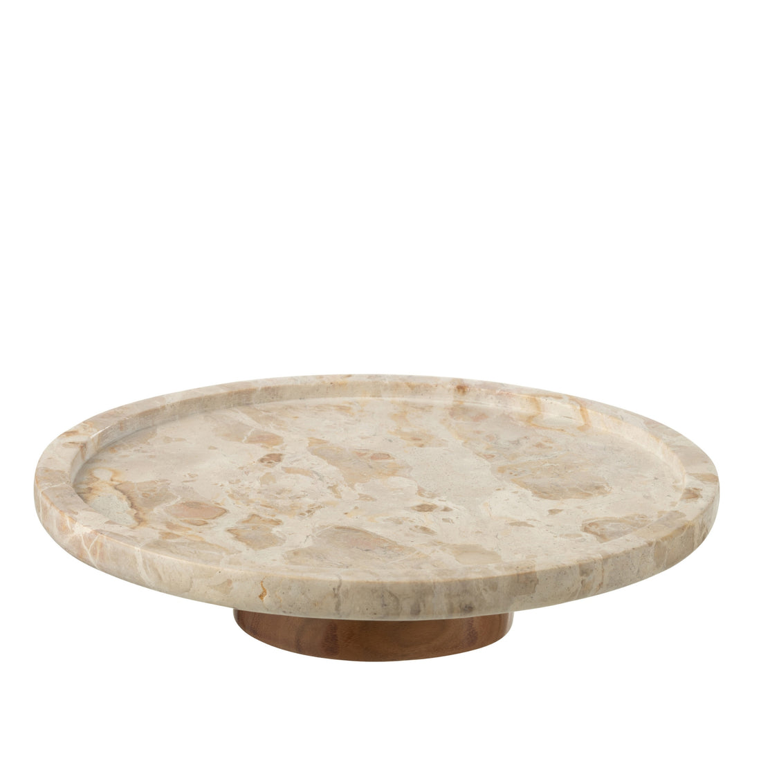 Plateau tournant rond marbre beige/naturel J-Line