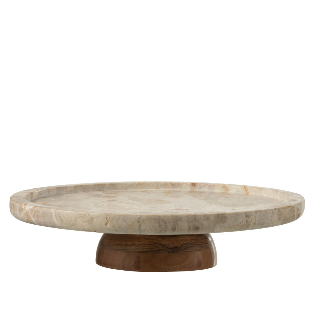 Plateau tournant rond marbre beige/naturel J-Line