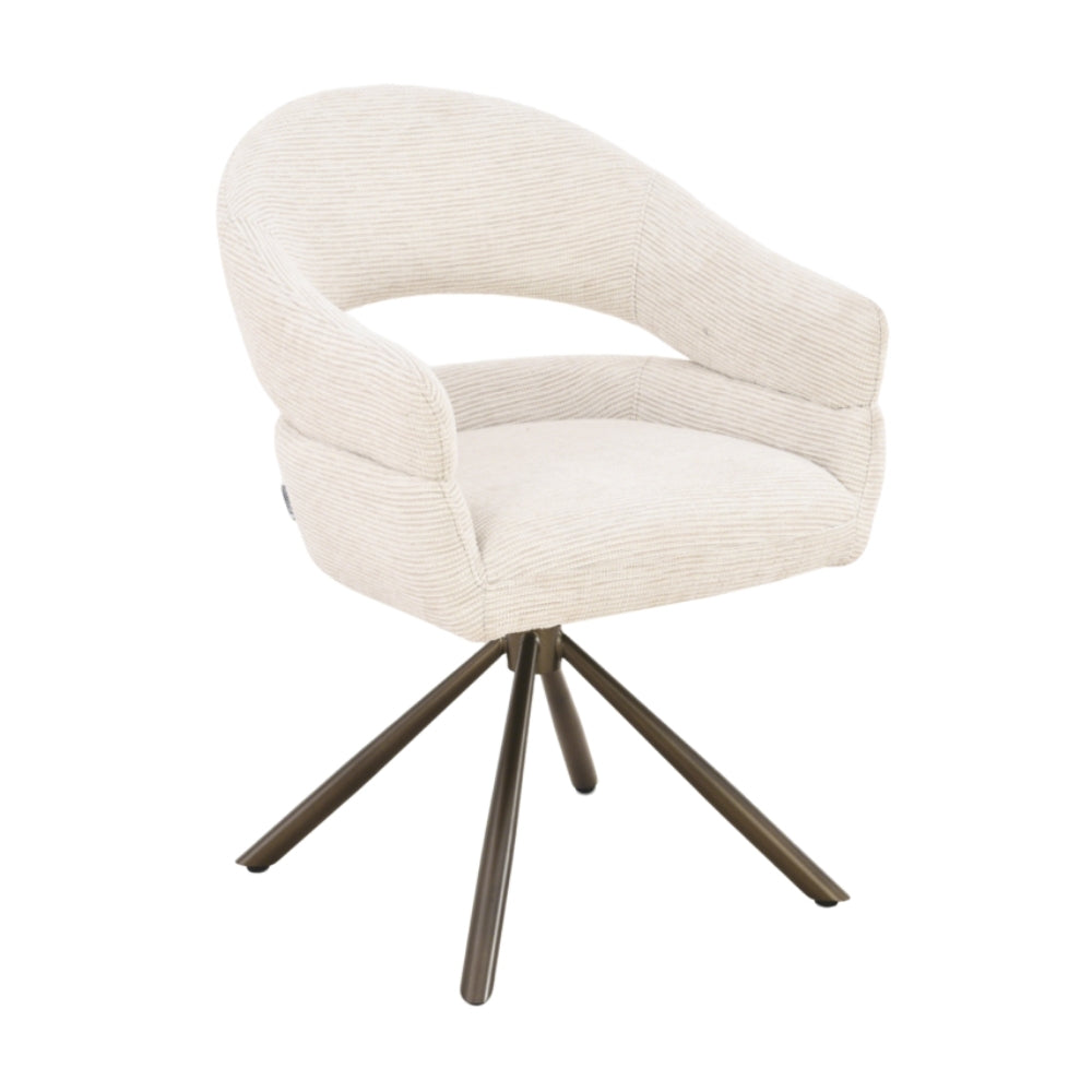 MUST Living Chaise de salle à manger pivotante Clooney Naturel