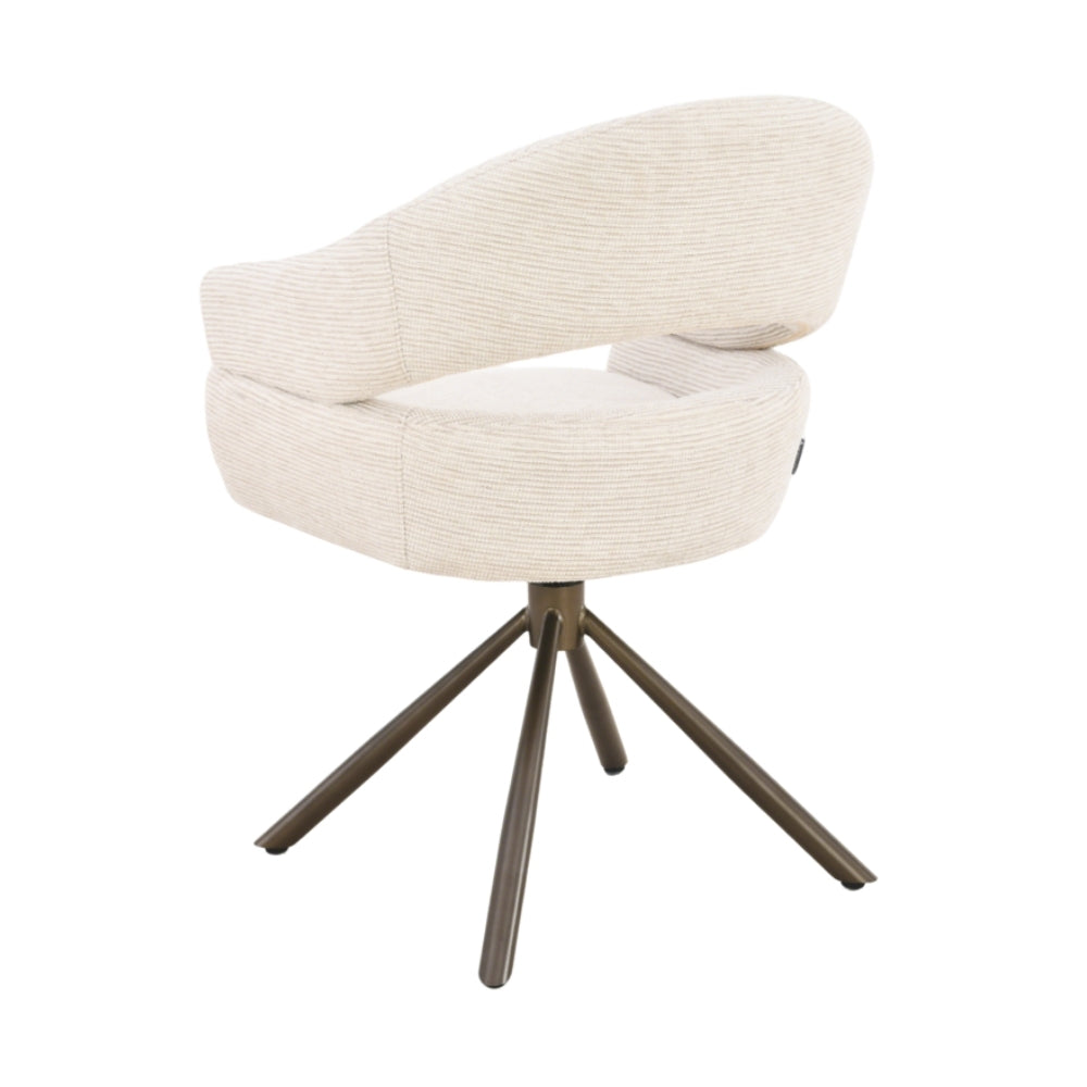 MUST Living Chaise de salle à manger pivotante Clooney Naturel