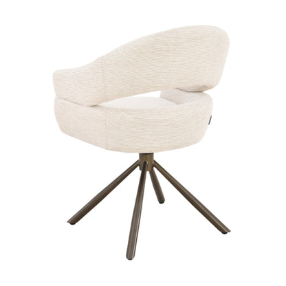 MUST Living Chaise de salle à manger pivotante Clooney Naturel