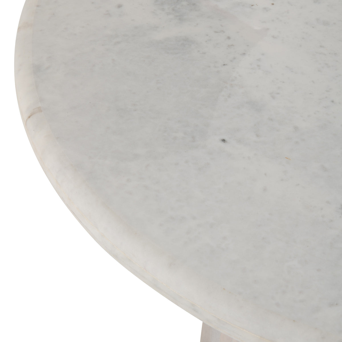 Table à manger ronde en marbre blanc cassé, grande, J-Line