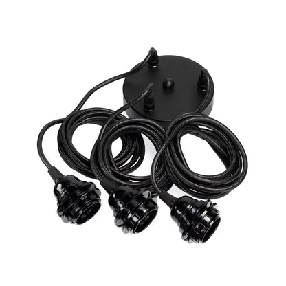 Plafonnier avec 3 douilles Noir Bazar Bizar