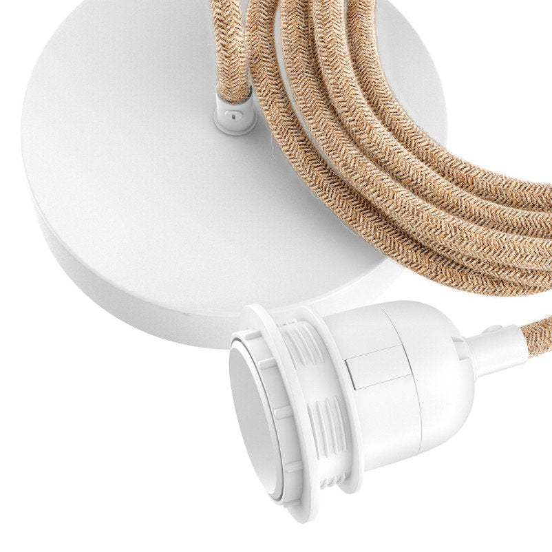 Plafonnier avec 1 douille Blanc Naturel