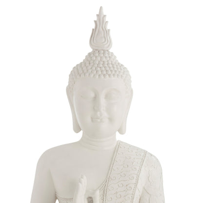 Grande statue de Bouddha Zen blanche 124 cm J-Line