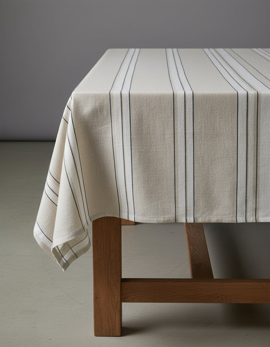 La Nappe Provence - Noir et Blanc Naturel - 150x250