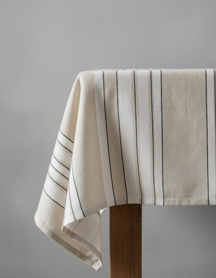 La Nappe Provence - Noir et Blanc Naturel - 150x300
