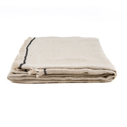 La nappe Tuscany - Noir naturel - 150x250 Bazar Bizar