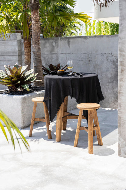 La Nappe en Lin - Noir - 150x200