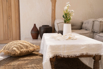 La Nappe en Lin - Blanc - 150x200 Bazar Bizar