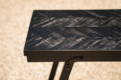 La Table Haute Chevrons - Noir - 140 Bazar Bizar