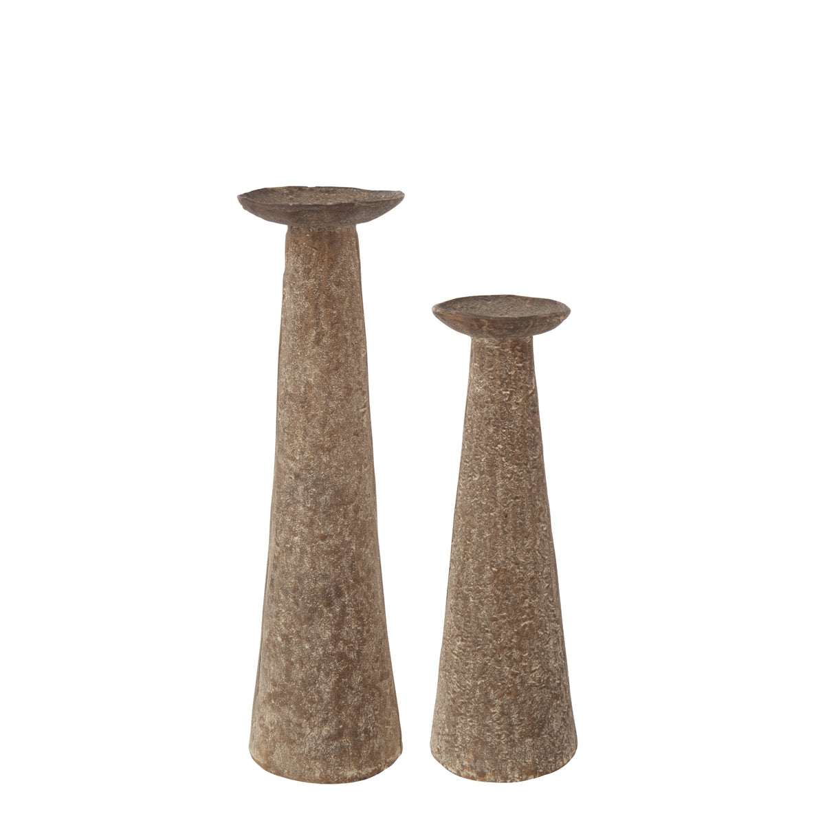 Lot de 2 bougeoirs bruns J-Line