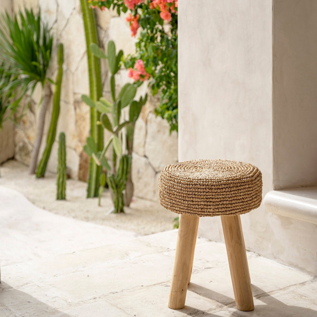Le tabouret en raphia - Naturel Bazar Bizar
